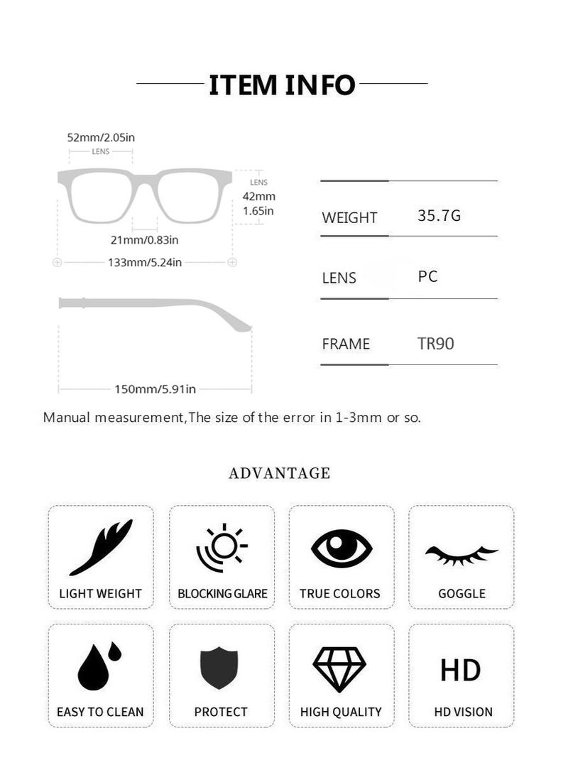 بورش نظارات شمسية نسائية للدراجات TB TY7187U نظارات شمسية عتيقة تصميم مربع فريد باللون الأسود - Image 4